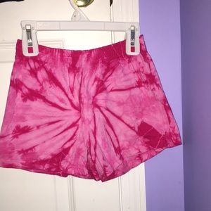 Pink tie-dye Soffe sport shorts